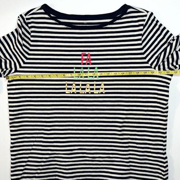 Talbots - Women's Size XL - Black & White Striped - Long Sleeve Round Neckline - Picture 7 of 10